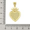 Heart Rack Plating Brass Micro Pave Cubic Zirconia Pendants KK-Z074-56G-3