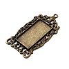 Vintage Tibetan Style Alloy Large Pendant Cabochon Bezel Settings TIBEP-M018-129AB-NF-3