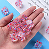 Transparent Printed Acrylic Beads MACR-S374-08A-03-5