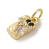 Brass Micro Pave Clear Cubic Zirconia Pendants KK-R162-017C-G-2