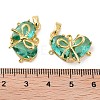 Real 18K Gold Plated Brass Glass Pendants KK-R161-02G-07-3