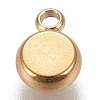 Ion Plating(IP) 304 Stainless Steel Pendant Cabochon Settings X-STAS-K202-03A-G-2