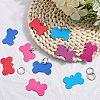 40Pcs 5 Colors Pet Aluminium Pendants FIND-SP0002-44-4
