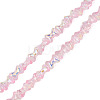 Electroplate Transparent Glass Beads Strands GLAA-TAC0028-009A-2