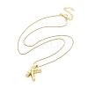 Brass & Plastic Pearl Letter Pendant Box Chain Necklaces for Women NJEW-U017-01G-11-3