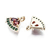 Brass Micro Pave Colorful Cubic Zirconia Charms KK-S359-086-RS-3