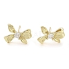 Brass Micro Pave Cubic Zirconia Studs Earrings EJEW-K276-05G-1