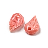 Synthetic Coral Dyed Leaf Charms CORA-Q034-01-01-2