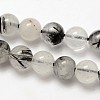 Natural Gemstone Black Rutilated Quartz Round Beads Strands G-E251-30-4mm-2