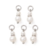 Natural Cultured Freshwater Pearl & Brass Pendants PALLOY-JF05442-01-1