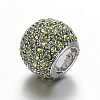 Antique Silver Plated Alloy Rhinestone European Beads CPDL-E036-E-3