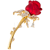 Rhinestones Rose Lapel Pin JEWB-WH0026-24-1