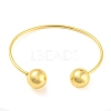 Round Beaded Brass Cuff Bangles BJEW-Q769-01G-2