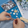 120Pcs 6 Styles 2-Hole Natural Shell Buttons BUTT-FG0001-47-3