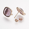 Brass Micro Pave Cubic Zirconia Stud Earring Findings ZIRC-G123-02B-A-2