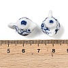 Blue Floral Printed Porcelain Charms PORC-Z007-06B-3