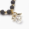 Natural Lava Rock Beads Stretch Charm Bracelets BJEW-JB03857-01-2