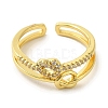 Brass Micro Pave Cubic Zirconia Rings for Women RJEW-E295-36G-2