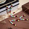 Wood Cross with Acrylic Beaded Pendant Necklaces for Women NJEW-AB00014-5