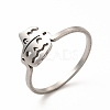 Non-Tarnish 304 Stainless Steel Halloween Pumpkin Finger Ring for Women RJEW-K239-02P-3