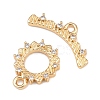 Brass Micro Pave Clear Cubic Zirconia Toggle Clasps KK-K407-36G-3