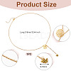Adjustable 304 Stainless Steel Cable Chain Necklaces Flower & Bees Alloy Charm Lariat Necklaces for Women NJEW-TAC0017-02-3