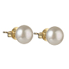 Natural Pearl Rondelle Stud Earrings EJEW-JE04585-03-2