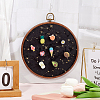 Flat Round Polyester & Acrylic Wall Mounted Brooch Organizer Display Boards AJEW-WH20006-30A-4