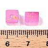 Frosted Glass Beads with Golden Glitter Powder DGLA-NH001-6mm-01H-3