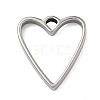 Heart 304 Stainless Steel Open Back Bezel Pendants STAS-K279-04C-P-1