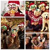 Christmas Plastic & Non-woven Fabric Glitter Glasses Frames AJEW-E053-01C-4