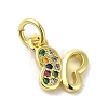 Real 18K Gold Plated Brass Pave Cubic Zirconia Pendants KK-M283-10A-02-1