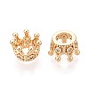 Brass Micro Pave Clear Cubic Zirconia Beads KK-T080-89G-2