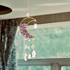 Crystal Chandelier Glass Teardrop Pendant Decorations HJEW-PH01778-01-6