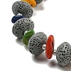 Dyed Lava Rock with Shells NJEW-Z031-01D-2