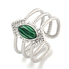 304 Stainless Steel Synthetic Malachite Cuff Rings G-Z056-03P-01-1