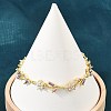Brass Pave Cubic Zirconia Flower Link Chain Bracelets for Women KK-CBA68DA-14G-07-1
