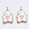 Brass Enamel Pendants KK-Q252-017E-NF-1