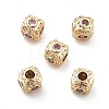 Brass Micro Pave Cubic Zirconia Beads KK-R216-17KCG-03-1
