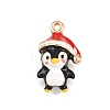 Animal Alloy Enamel Pendants ENAM-P264-03B-G-2
