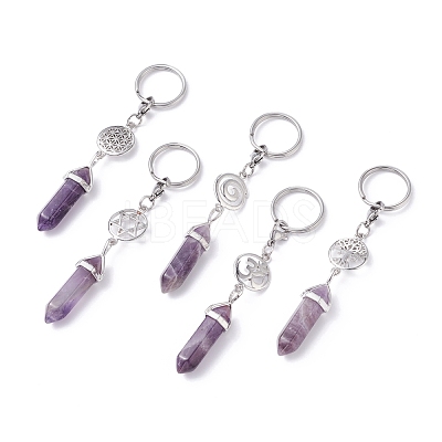 Natural Amethyst Keychain KEYC-JKC00290-1