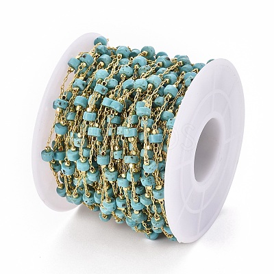 Handmade Synthetic Turquoise Beaded Chains CHC-E019-02A-1