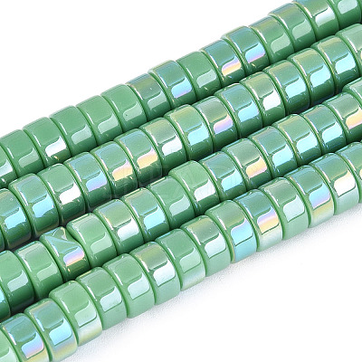 AB Color Plated Opaque Glass Beads Strands GLAA-T026-4x8mm-P02-1