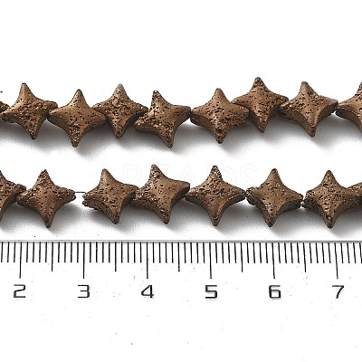 Electroplated Natural Lava Rock Beads Strands G-A251-C01-01C-1
