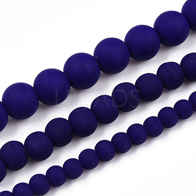 Opaque Glass Beads Strands X-GLAA-T032-P4mm-MD03-1
