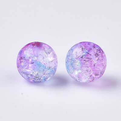 Transparent Crackle Acrylic Beads X-CACR-N002-10-1