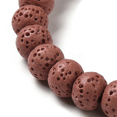 Natural Lava Rock Dyed Beads Strands G-Z036-B01-05-1