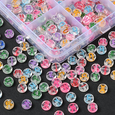 1200Pcs 24 Style Transparent Acrylic Enamel Beads MACR-YW0001-66-1