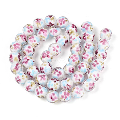 Handmade Lampwork Beads Strands LAMP-T007-04O-1