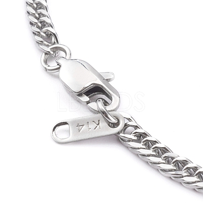 Non-Tarnish 304 Stainless Steel Diamond Cut Cuban Link Chain Necklaces NJEW-JN03368-02-1